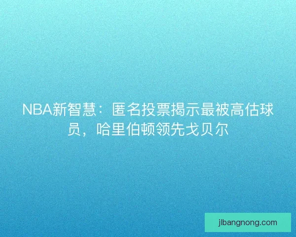 NBA新智慧:匿名投票揭示最被高估球员,哈里伯顿领先戈贝尔 NBA新智慧:匿名投票揭示最被高估球员,哈里伯顿领先戈贝尔